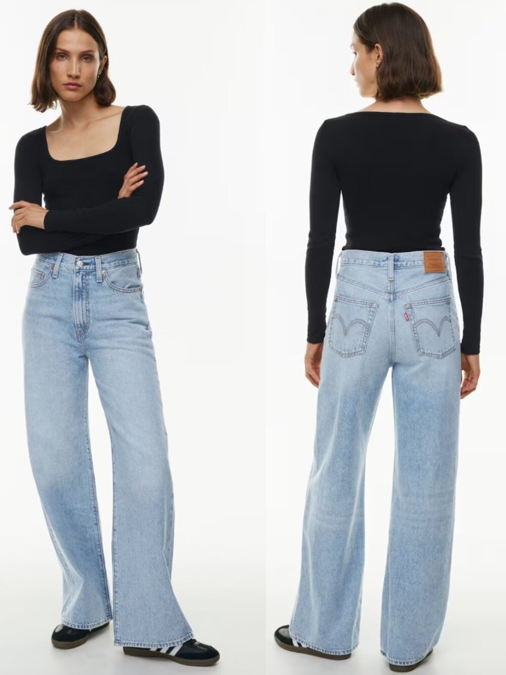LEVI'S Ribcage Wide Leg Jeans Womens 30x32 High Rise Light Wash Premium Denim